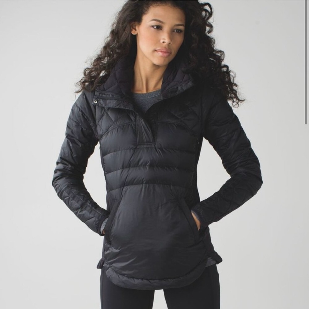 Lululemon Down For A Run Pullover- Purple Down Filled Half Zip Jacket- Size 6 - Picture 3 of 5